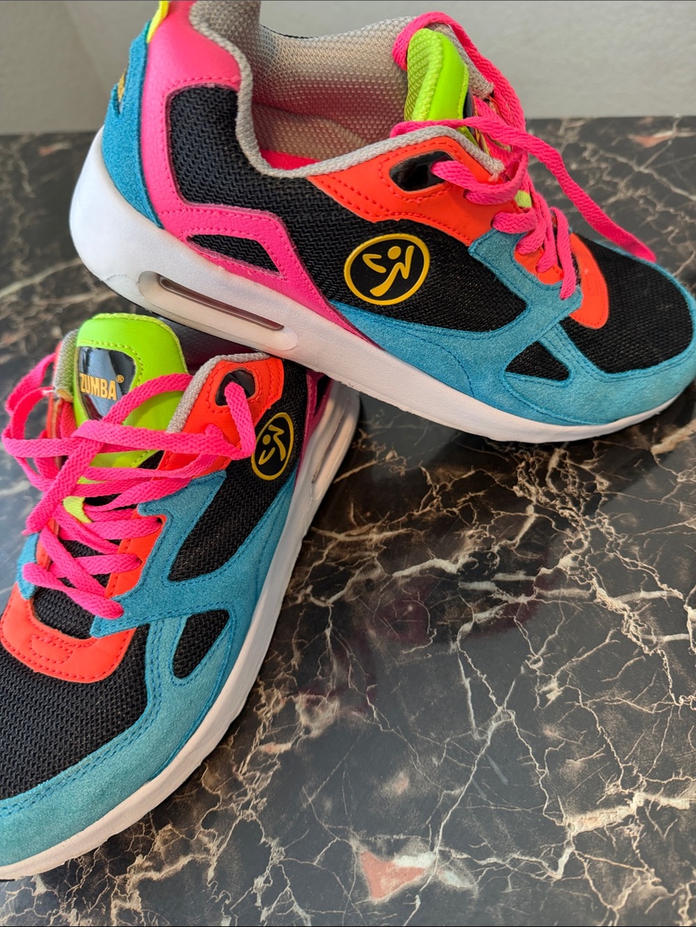 Zumba Fitness Teal Pink Neon Accent Sneakers